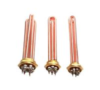 Xuro Élément chauffant tubulaire en cuivre DN32 (41 mm), DN40 (47 mm), DN50 (58 mm), 110 V/220 V, 3/4,5/6/9/12 kW, 1 pièce(DN50 58mm,380V,12KW 360mmL)