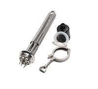 Xuro Élément chauffant tubulaire Tri-Clamp SUS304 2 pouces 3/4,5/6/9/12 kW 220 V 380 V 1 pièce(Silver,380V,6KW 250mmL)