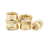 Xuro Inch Brass Hot Melt Insert Nut 1/4"-10-32 Threaded(6-32(OD5.4mm) 30Pcs,Length 3 I 8 inch)