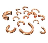 Xuro Raccord de tuyau soudé en cuivre, diamètre extérieur 7-19 mm, type U, coude de retour à 180 degrés, adaptateur de raccord for plomberie, gaz, eau, pétrole(12.7x0.7x32mm 2pcs)