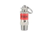 Xuro Soupape de sécurité à ressort en acier inoxydable 304, filetage mâle 1/8" 1/4" BSPT 0,5 1 2 3 4 5 6-10 bar, décharge de pression, évent de décharge d'air(8 Bar (0.8 Mpa),1l4 BSPT)