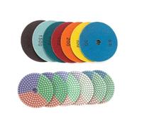 Xuro Tampon de polissage humide, 3 couleurs, 4 pouces, 100mm, grain 50#-3000#, for pierre de meulage, marbre, granit, sol, 7 pièces, 4 pouces(3000,M10)