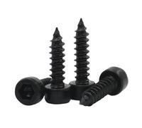 Xuro Vis autotaraudeuses à tête cylindrique hexagonale en acier au carbone noir, 10/20/50 pièces, M1.7 M2 M2.2 M2.3 M2.5 M2.6 M3 M3.5 M4 M5(10mm,M4 x 10pcs)