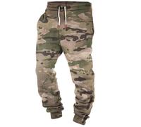 XUSAI Pantalon de survêtement en Polaire Vintage pour Hommes, Camouflage, décontracté, Ample, avec Cordon de Serrage, Pantalon de Jogging,Marron,L