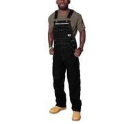 XUSAI Salopettes Denim Bib Overall Mode Décontractée Coupe Robuste Jeans Ensemble Réglable Travail Bib Jumpsuit,Noir,4XL