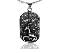 Xusamss Collier avec Pendentif en Forme de Plaque en Acier Titane avec Pendentif en Forme de chaîne de 61 cm