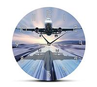 XUSANSHI 30cm Horloge Ronde en Acrylique Atterrissage de l'avion de passagers Horloge Murale Moderne Aviation Murale Art déco Mouvement Silencieux Horloge Murale sans frontières Avion Cadeau