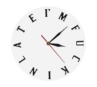 XUSANSHI 30cm Horloge Ronde en Acrylique Je suis en Retard Horloge Murale Mature Sweary Horloge Humeurs Expression Nouvelle Conception du Temps l'horloge Murale Parfaite pour Procrastinator