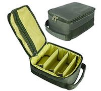 XUSANSO Moulinet de pêche Tackle - Sac de pêche étanche - Porte-canne portable - Sac de rangement avec 3 séparateurs réglables pour araignée, moulinets à mouches Baitcasting Vert