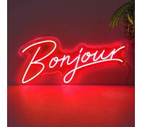 Xusdamyj Bonjour Applique murale à LED néon pour chambre à coucher