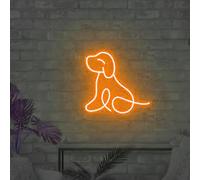 Xusdamyj Chien néon signe LED animal domestique néon lampe murale décoration chambre art beau chiot sur mesure décoration maison
