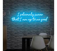 Xusdamyj Je jure solennellement que je n'ai pas de bon signe néon LED signe lumineux pour chambre, cour, maison, décoration murale, cadeau pour elle, signe néon personnalisé, lumière néon