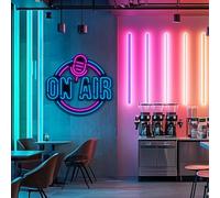 Xusdamyj Panneau néon à LED On Air pour podcast, studio - Panneau de streaming - Panneau LED cool - Décoration murale pour salle de jeux