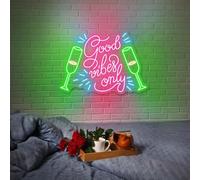 Xusdamyj Panneau Néon Good Vibes Only, Panneaux Néons pour Bar, Décoration pour Bar à Domicile, Cadeau Personnalisé, Art Mural
