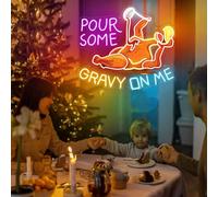 Xusdamyj Turquie Versez quelques signes néon gris sur moi, signe de Thanksgiving joyeux