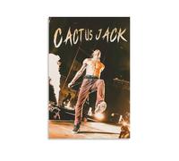 Xuseoua Travis Poster décoratif sur toile style rétro rappeur Scott - Motif cactus Jack - Couverture en direct - Décoration murale pour chambre à coucher - 30 x 45 cm