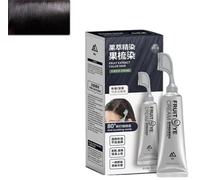 Xusheng Black Fruit Dyeing Cream, Xusheng Dyeing Cream, Black Hair Color Dye Shampoo, Fruit Extract Hair Color Shampoo for Gray Hair Coverage, Natural Black Hair Dye Cream (Black)