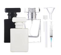 XUSSMM Lot de 3 vaporisateurs de parfum rechargeables - 50 ml - Flacon de parfum vide avec couvercle rectangulaire à 3 couleurs - Flacon pulvérisateur portable avec accessoires pratiques pour le