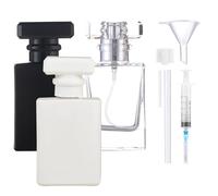 XUSSMM Lot de 3 vaporisateurs de parfum rechargeables, flacon de parfum vide de 30 ml avec couvercle rectangulaire à 3 couleurs, flacon pulvérisateur portable avec accessoires pratiques pour parfum,