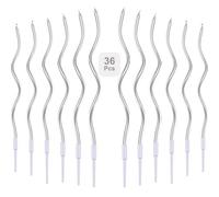 XUSSMM Lot de 36 bougies d'anniversaire en spirale argentées pour gâteau - Bougies d'anniversaire pour enfants - Bougies merveilleuses pour anniversaire - Décoration de fête de mariage