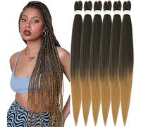 Xusuperb Rajout Cheveux Tressés Pré-étirés 30 Pouces Ombre Blond Noir Kanekalon Easy Braids Meches Cheveux pour Tresses Africaine 6 Paquets Synthétique Knotless Nattes Extensions de Cheveux (T1B/27#)