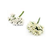 Xusxes 228 Petites Fleurs,Fleurs Artificielles Décoratives Artificielle d’Étamines Pistils Floral Mini Baies Artificielles Bouquet de Fleurs avec Tige en Tissu Décoration Bricolage