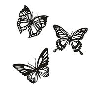 Xusywdm 3 PièCes Papillon MéTal DéCoration Murale Noir Papillon MéTal Tenture Murale DéCor Ferme Rustique Maison Bureau Chambre DéCor