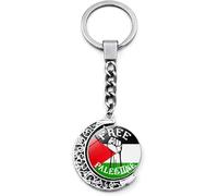 xutao Porte-clés Drapeau de la Palestine gratuit Pendentif Drapeau rotatif double face Porte-clés pour femmes hommes Souvenir Bijoux Accessoires Cadeau, multicolore, F