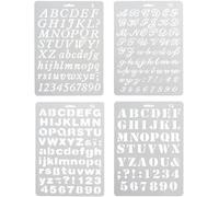 XUTONG 4 Pack Pochoirs d'Alphabet Professionnels - Styles Variés pour Art, Bricolage & Scrapbooking - Résistants et Faciles à Utiliser pour Dessiner Lettres et Chiffres
