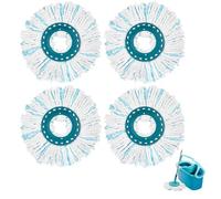 XUTONG 4 pièces pour Leifheit CLEAN Twist Disc Vadrouille de rechange, frange de lave-linge en microfibreRemplacement pour essuie-glaces, pour tous les types de sol(turquoise)