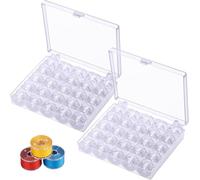 XUTONG Lot de 50 bobines transparentes pour machines à coudre, en plastique avec boîte, pour Brother, Singer, Veritas, Babylock