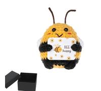 xutong Pocket Hug Positive Bee Lucky Charm Gifts Doudou en peluche avec carte « Bee Happy » Jaune/noir