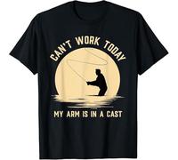 XUTSE Limited Can't Work Today My Arm is in A Cast Funny Fly Fishing T Shirt Black S