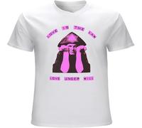 XUTSE Men's Aleister Crowley Love is The Law T Shirt Pagan Occult Magick Satan White S