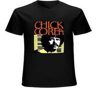 XUTSE Men's & Soft Cotton Chick Corea Vintage T Shirt Short Sleeve Funny Top Black M