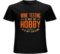 XUTSE Men's Wine Testing is Not My Hobby Sayings Funny Quotes Humor T Shirt Black M