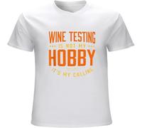 XUTSE Men's Wine Testing is Not My Hobby Sayings Funny Quotes Humor T Shirt Casual Graphic Tops White M