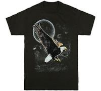 XUTSE Native American Shirt Eagle Wildness Fighting Graphic Gift Love Holiday Family Black M