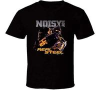 XUTSE Real Steel Noisy Boy Movie T Shirt Casual Graphic Tops Black M