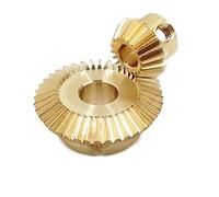 Xuulan Engrenages coniques 1 ensemble 0.5 Module engrenage conique 0.5M 20T 40T 1:2 engrenage conique 90 degrés Transmission en acier inoxydable engrenage en cuivre 20 dents 40 dents engrenage(Copper,