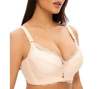 Xuvozta Soutien-gorge push-up pour femme - Grande taille - Dentelle florale - Doux - Pour tous les jours, nude, 95D (Taille Fabricant:36D)