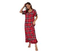 XUWEWI Chemises De Nuit Femme Chemise de Nuit à Nouer soi-même, Manches Courtes, vêtements, Pyjama Long Ourlet Volants for la Maison(S)