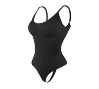 XUWEWI Gaine Ventre Plat Mettre Body lissant Shapewear for Femmes Corps Complet Shaper String Corps Doux façonnant Sculptant la Poitrine sous-vêtements Amincissants Body Sculptant Mettre(Black,S)