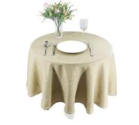 XUWEWI Nappe Ronde Nappe Ronde en Coton et Lin, diamètre 24 à 59 Pouces, Couverture de Table for fête de Mariage, décoration de Maison, Salle à Manger et Cuisine(Khaki,150cm Diameter)