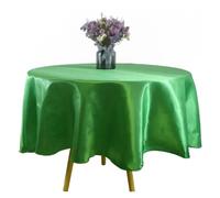 XUWEWI Nappe Ronde Nappe Ronde en Satin, Superpositions de fête de Mariage, décoration for fête d'anniversaire, Restaurant, Nappe de Table for la Maison(Green A,145CM)