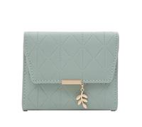 XUWEWI Portefeuille pour Femmes Portefeuille Femme Automne et Hiver Portefeuille Court Femme Petit Frais Simple Trois Fois Portefeuille pour L'ExtéRieur(Green)