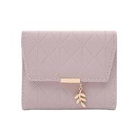 XUWEWI Portefeuille pour Femmes Portefeuille Femme Automne et Hiver Portefeuille Court Femme Petit Frais Simple Trois Fois Portefeuille pour L'ExtéRieur(Pink)