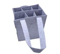 XUWEWI Sac à Vin Sac fourre-Tout en Feutre for Bouteille de vin, 6 Compartiments, fourre-Tout Portable en Feutre for Bouteille d'alcool avec poignées for Mariage, Voyage, Pique-Nique(Light Gray)