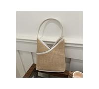 XUWEWI Sacs de paille Sac tissé à la main for femme for l'été, sac à bandoulière en bord de mer, sac de voyage en paille de plage Pour Voyages Vacances Loisirs(White)