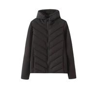 XUWEWI Vestes Matelassées Légères Veste matelassée à capuche for femme, fermeture éclair solide, vêtements d'extérieur for(Black,L)